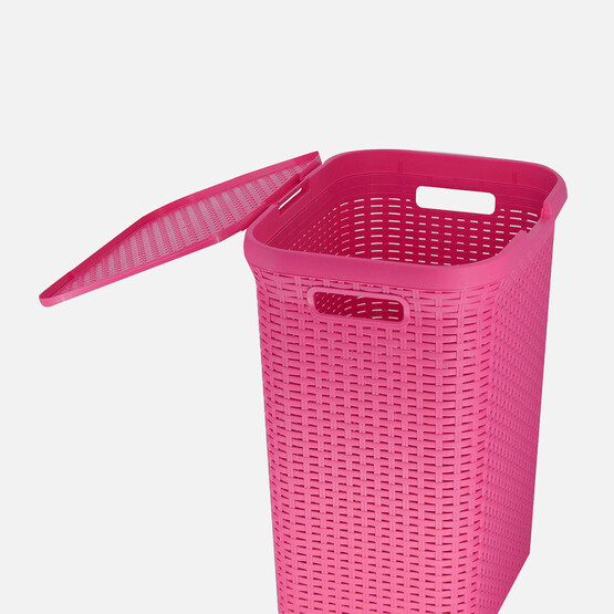 Saban Hasır Görünümlü Çamaşır Sepeti 50lt Pembe 