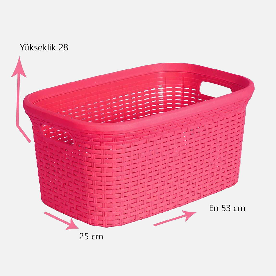    Saban Hasır Görünümlü Çamaşır Selesi 35lt Pembe  