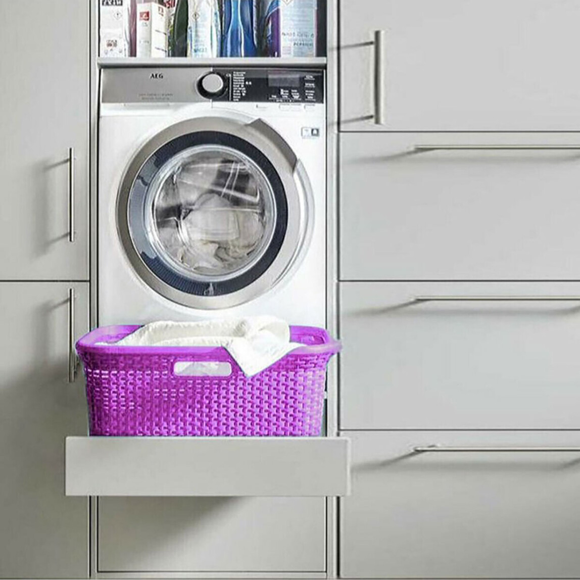    Saban Hasır Görünümlü Çamaşır Selesi 35lt Mor  