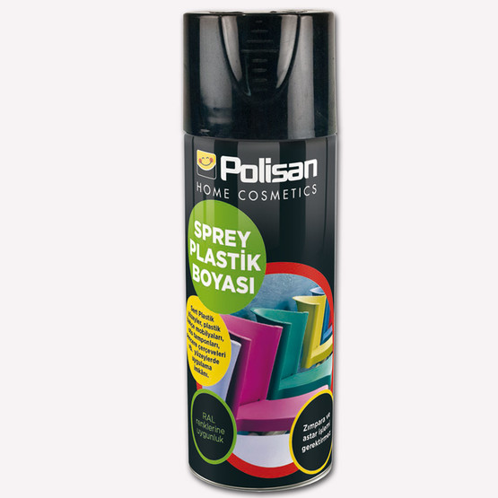 Polisan 0,40 lt Plastik Yüzey Spreyi Mat Siyah Ral 9004 