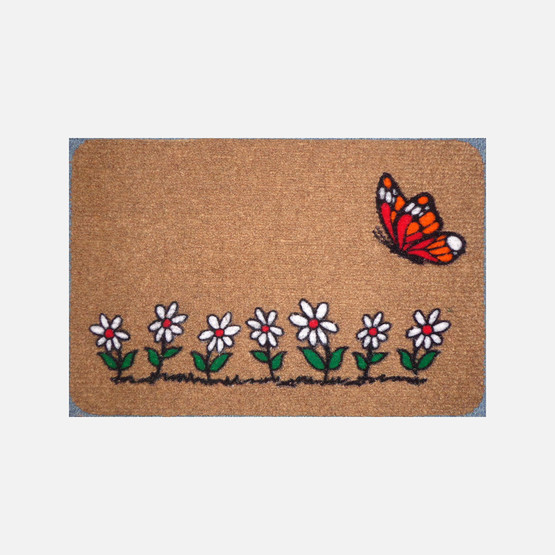 Ekol Smart Çiçek ve Kelebek Baskılı Koko Paspas 40x60 cm