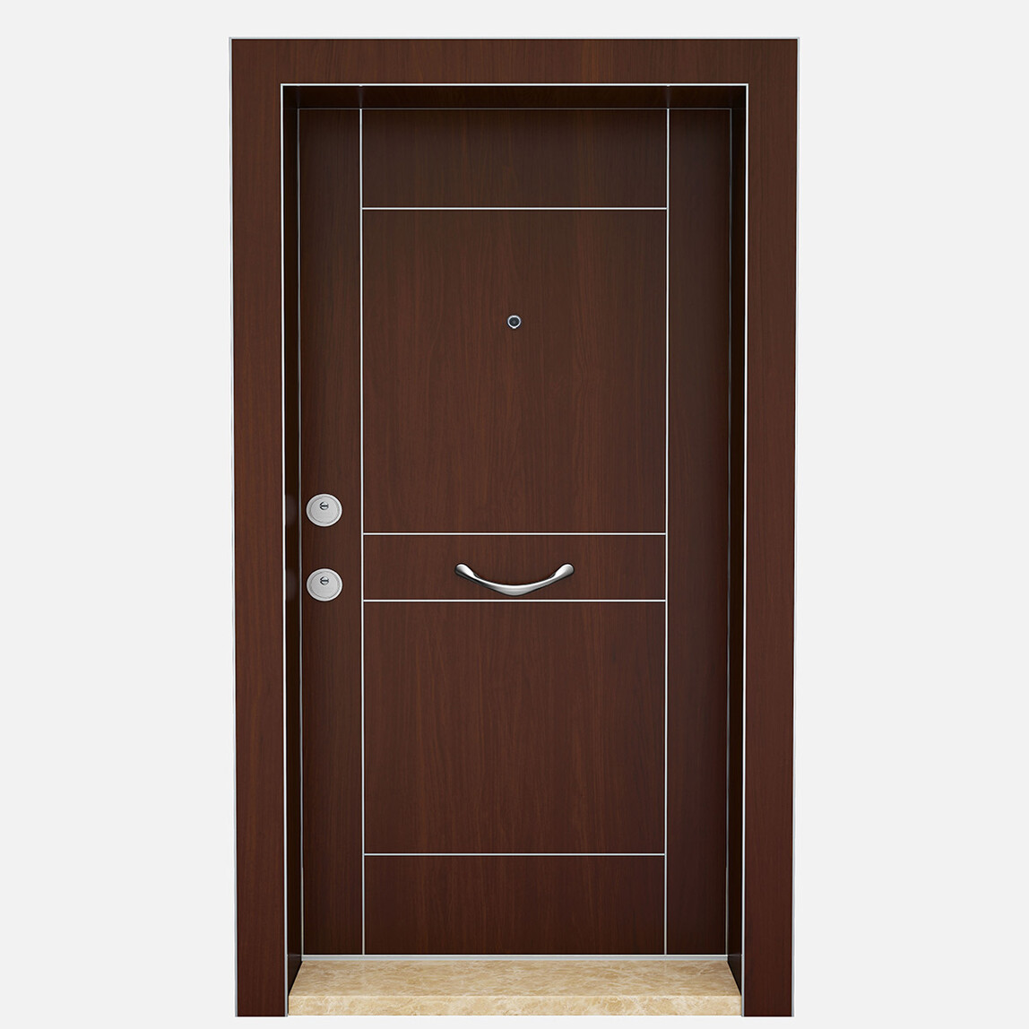    Ankara Çelik Kapı Kroma Mat Porte Ceviz Çelik Kapı 