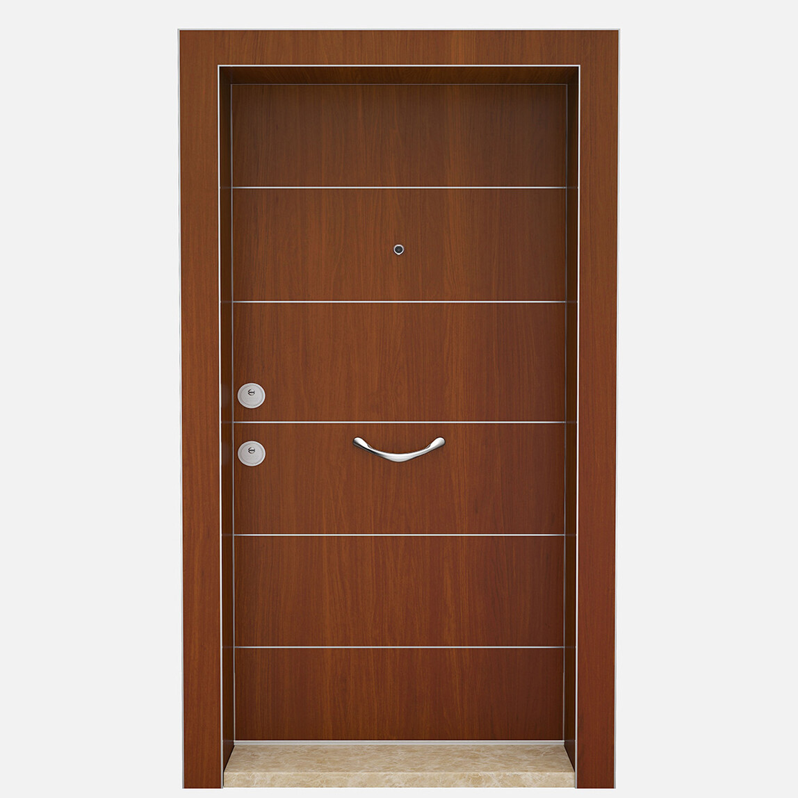    Ankara Çelik Kapı Kroma Mat Amerikan Ceviz Çelik Kapı 