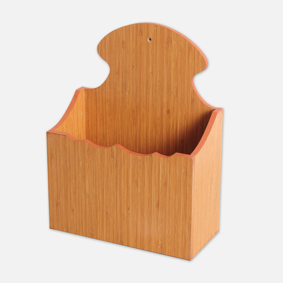 Ahşap Tekli Kapı Önü Posta Kutusu Bambu 