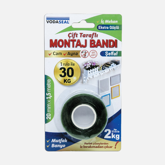 Vodaseal Akrilik Montaj Bandı Şeffaf 20MMX1,5M
