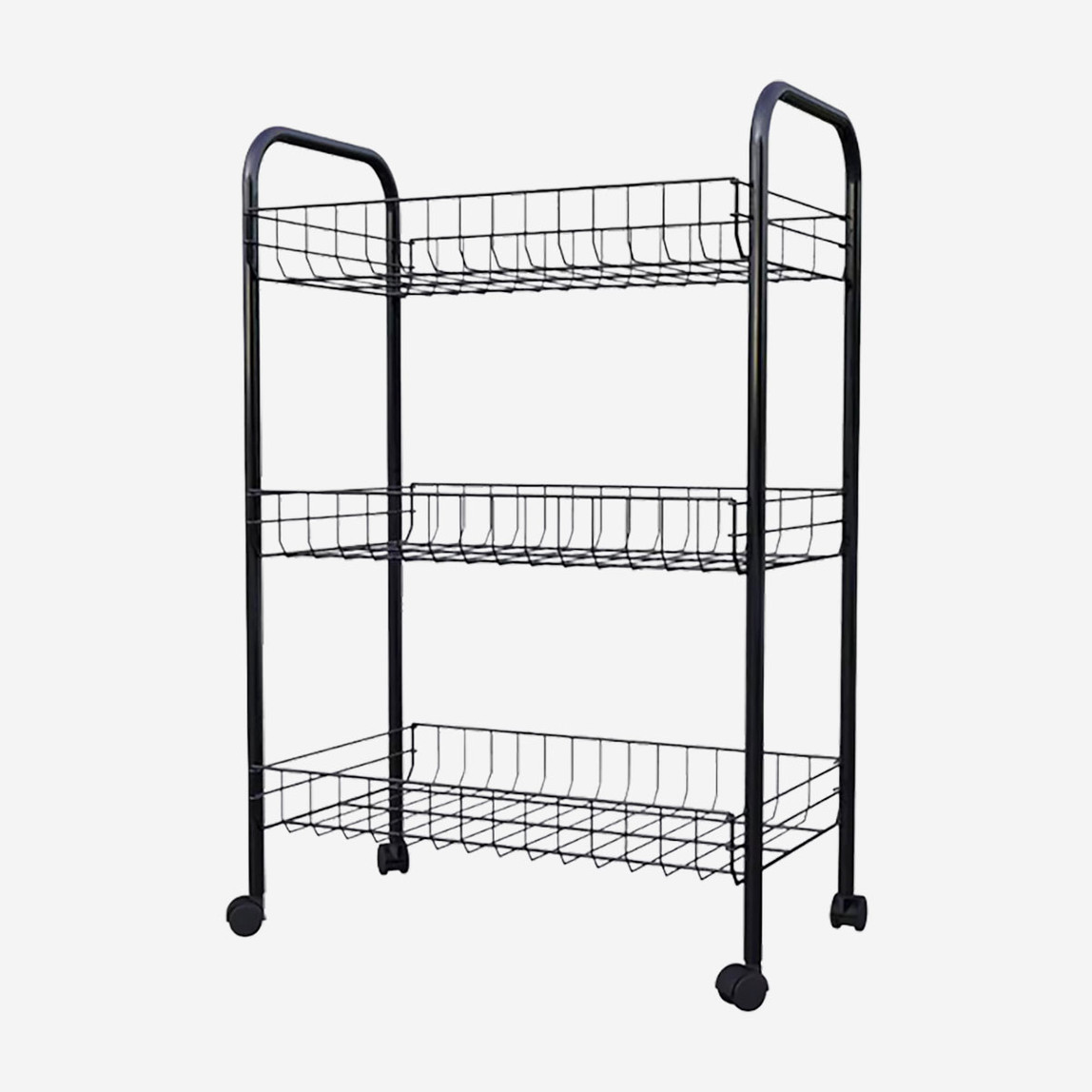    Metaltex Siena 3 Katlı Metal 63x41x23 cm Tekerlekli Sebzelik Beyaz 