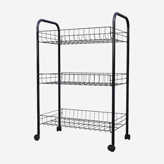 Metaltex Siena 3 Katlı Metal 63x41x23 cm Tekerlekli Sebzelik Beyaz