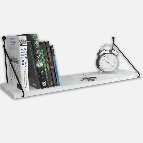 Endpa Armoni Dikdörtgen Salon Dekoratif Raf Seti Siyah - Beyaz 