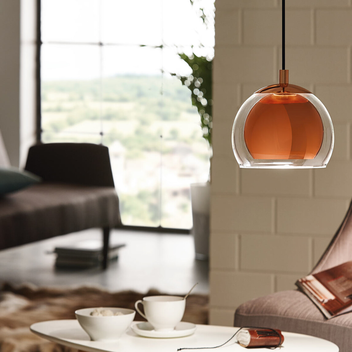    Eglo 94589 Rocamar Çelik Yuvarlak Tekli Modern Sarkıt Bakır   