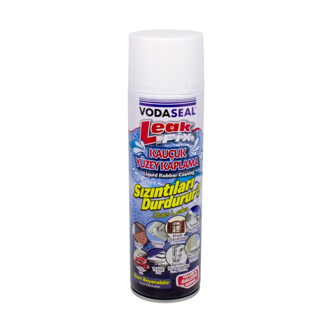    Vodaseal Leak Fix İzolasyon Spreyi Beyaz Kauçuk 500 ML  