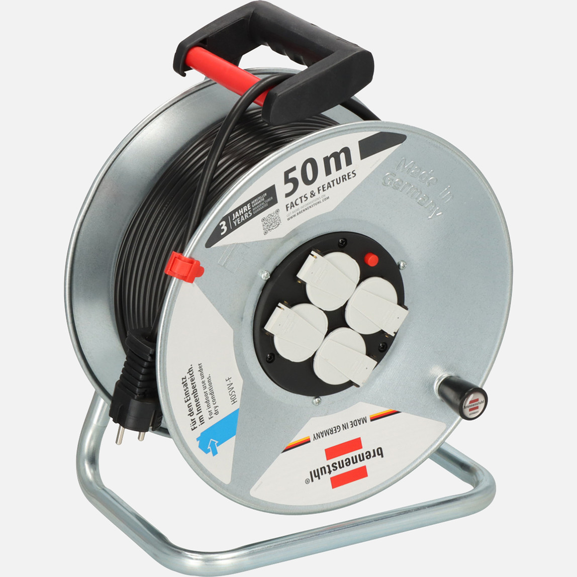    Brennenstuhl 3X1,5 50 Metre İç Mekan Kablolu Makara  