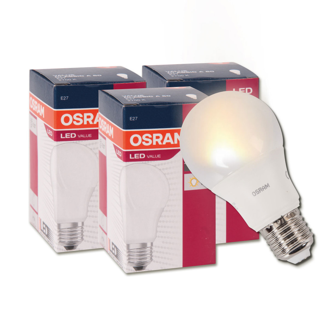    Osram Led Star 9.5 W Sarı Klasik E27 Duy 3'lü Led Ampul   