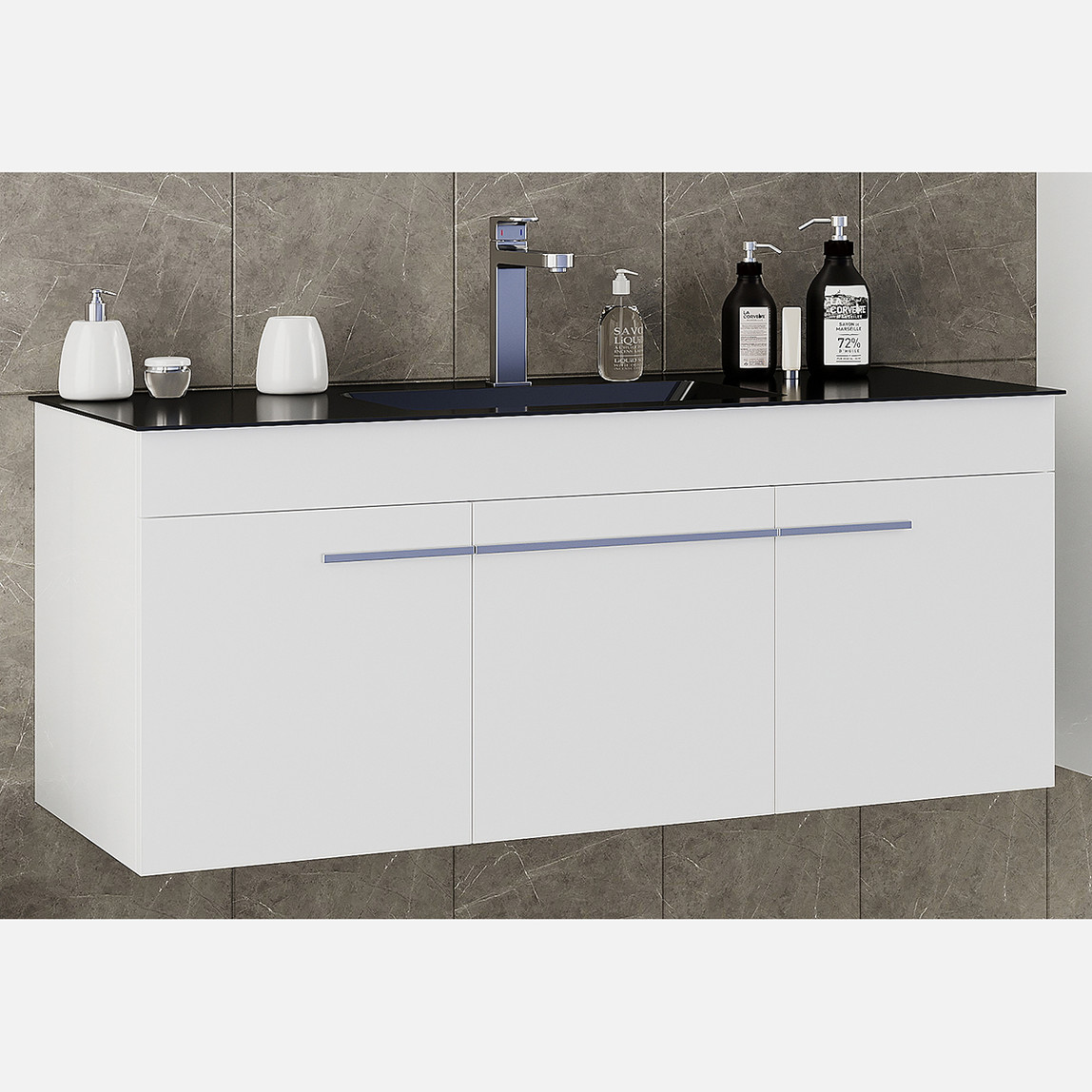    Polka Murano 120 cm Banyo Dolabı Alt Modül Beyaz 