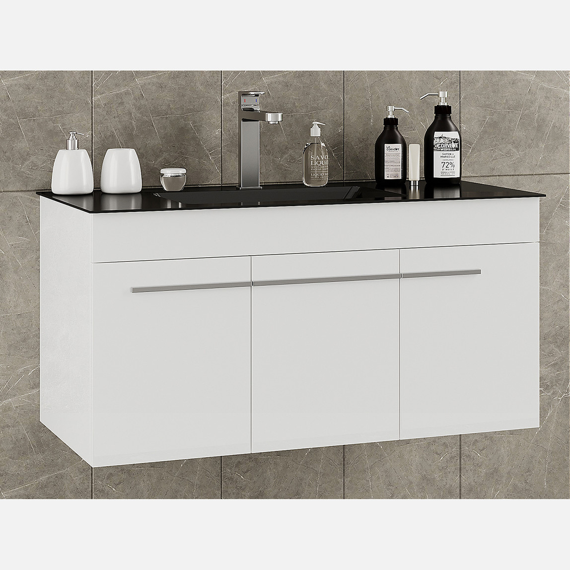    Polka Murano 100 cm Banyo Dolabı Alt Modül Beyaz 