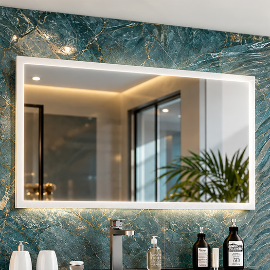 Polka Murano Aynalı 100 cm Banyo Dolabı Üst Modül Beyaz