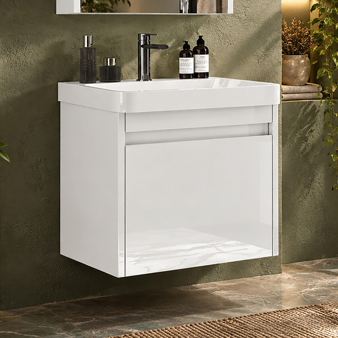    Polka Devrez 50 cm Banyo Dolabı Alt Modül Beyaz 