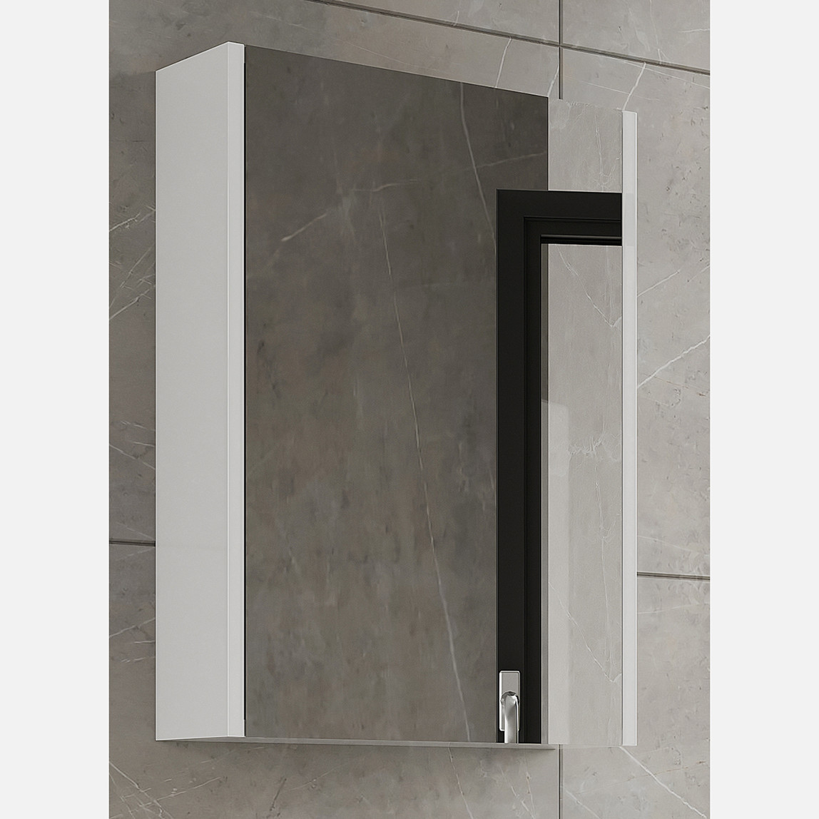    Polka Devrez Aynalı 70 cm Banyo Dolabı Üst Modül Beyaz 