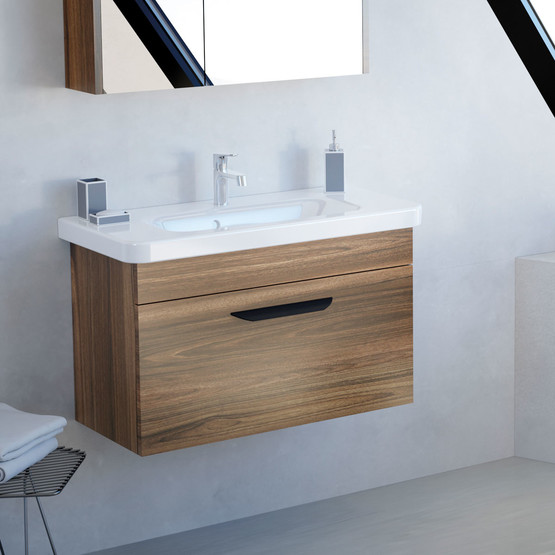 Polka Tiny 80 cm Banyo Dolabı Alt Modül Ceviz