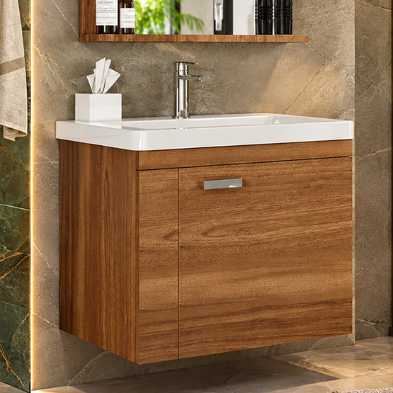 Polka Tiny 60 cm Banyo Dolabı Alt Modül Ceviz