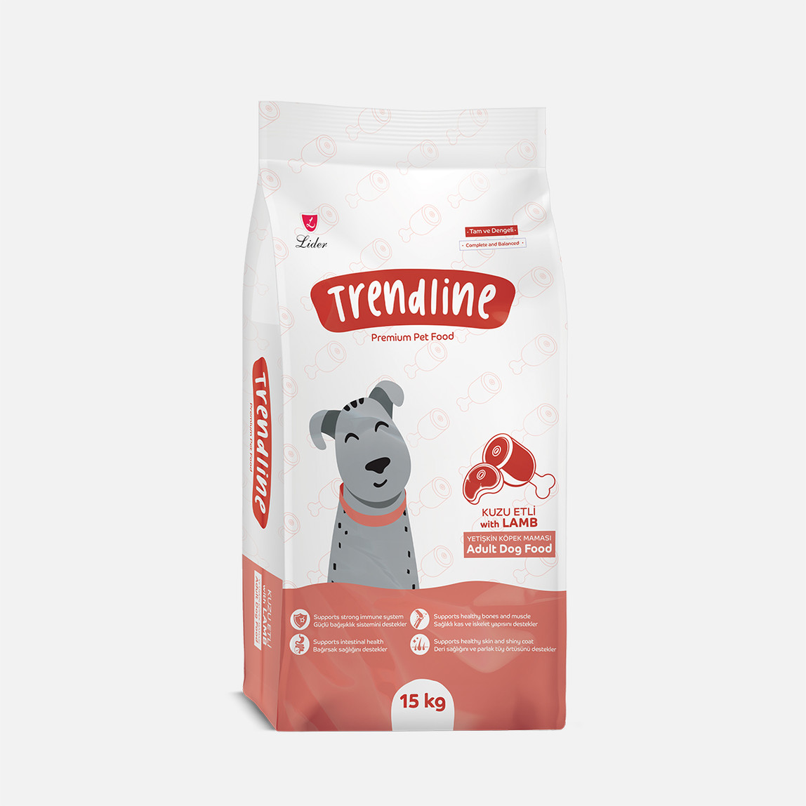    Trendline Dog Kuzu Etli Yetişkin Köpek Maması 15 Kg  