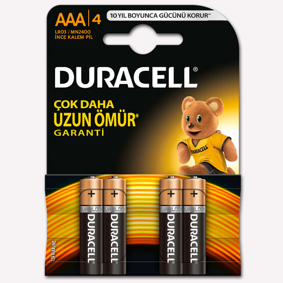 Duracell İnce Kalem Pil 4'Lu AAA 