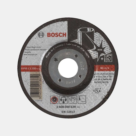 Bosch Paslanmaz Çelik Taşlama Disk 115x6,0 mm Bombeli Expert