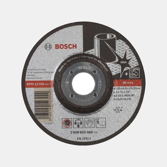 Bosch Paslanmaz Çelik Taşlama Disk 125x6,0 mm Bombeli Expert