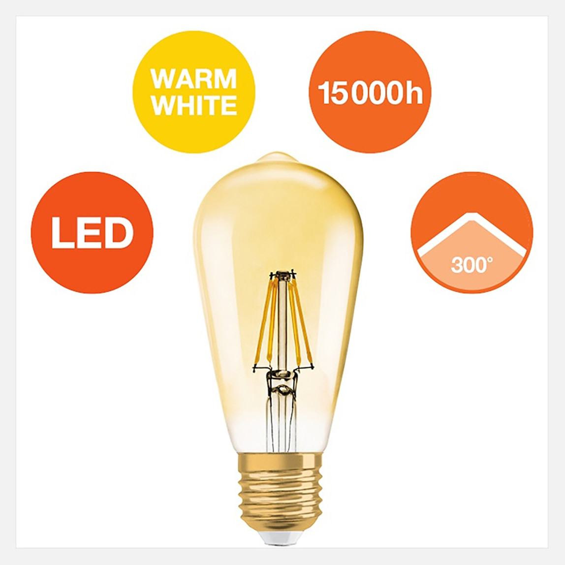    Osram Gold 4 W Sarı Mum E27 Duy Led Ampul   