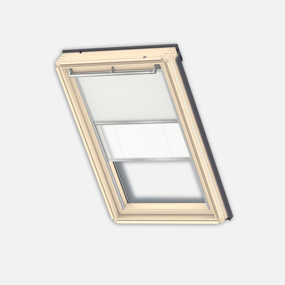    Velux Duo Stor Bej Beyaz Yaz 