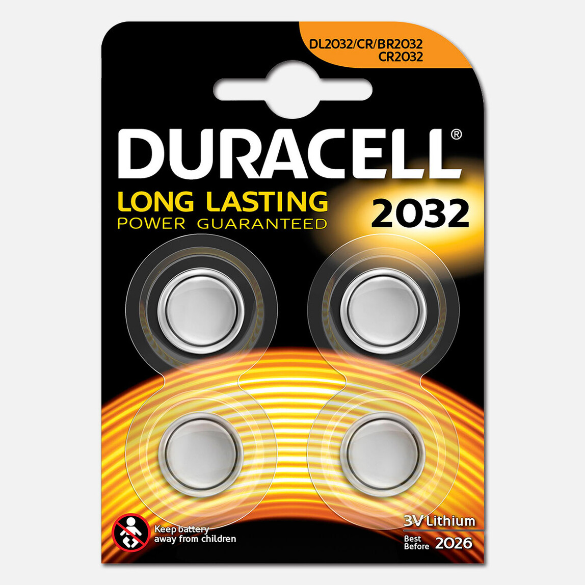    Duracell CR2032 3 Volt 4'lü Paket Lityum Düğme Pil 