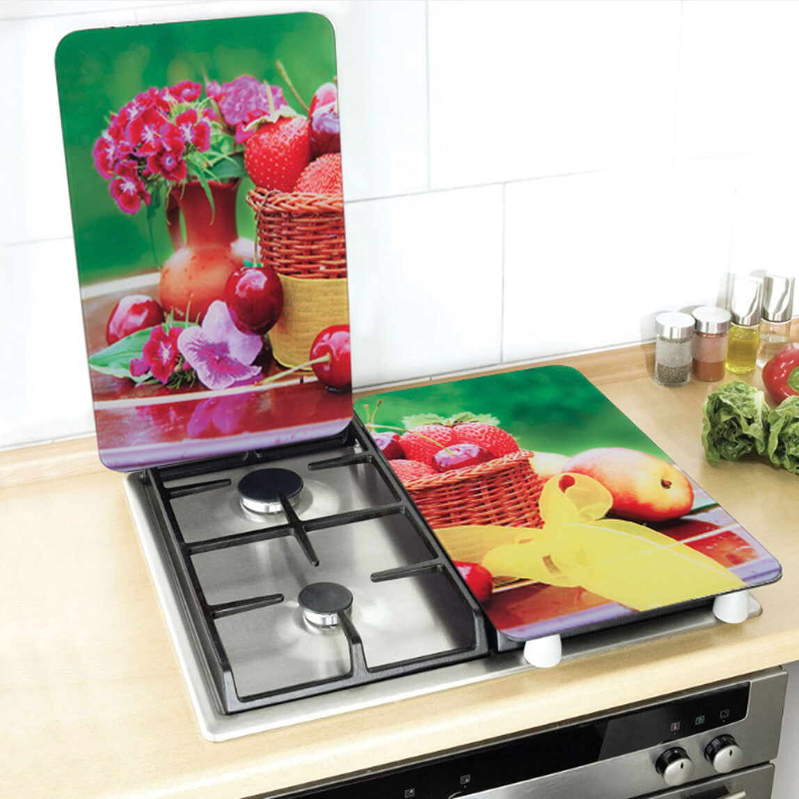    Saban 30 X 52 cm Cam Kesim Tablası, Meyve  