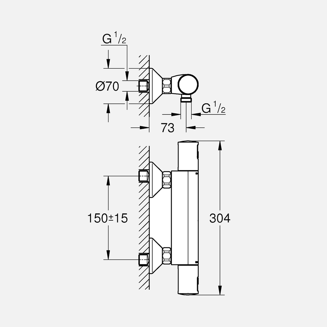    Grohe Precision Start Termostatik Banyo Bataryası 