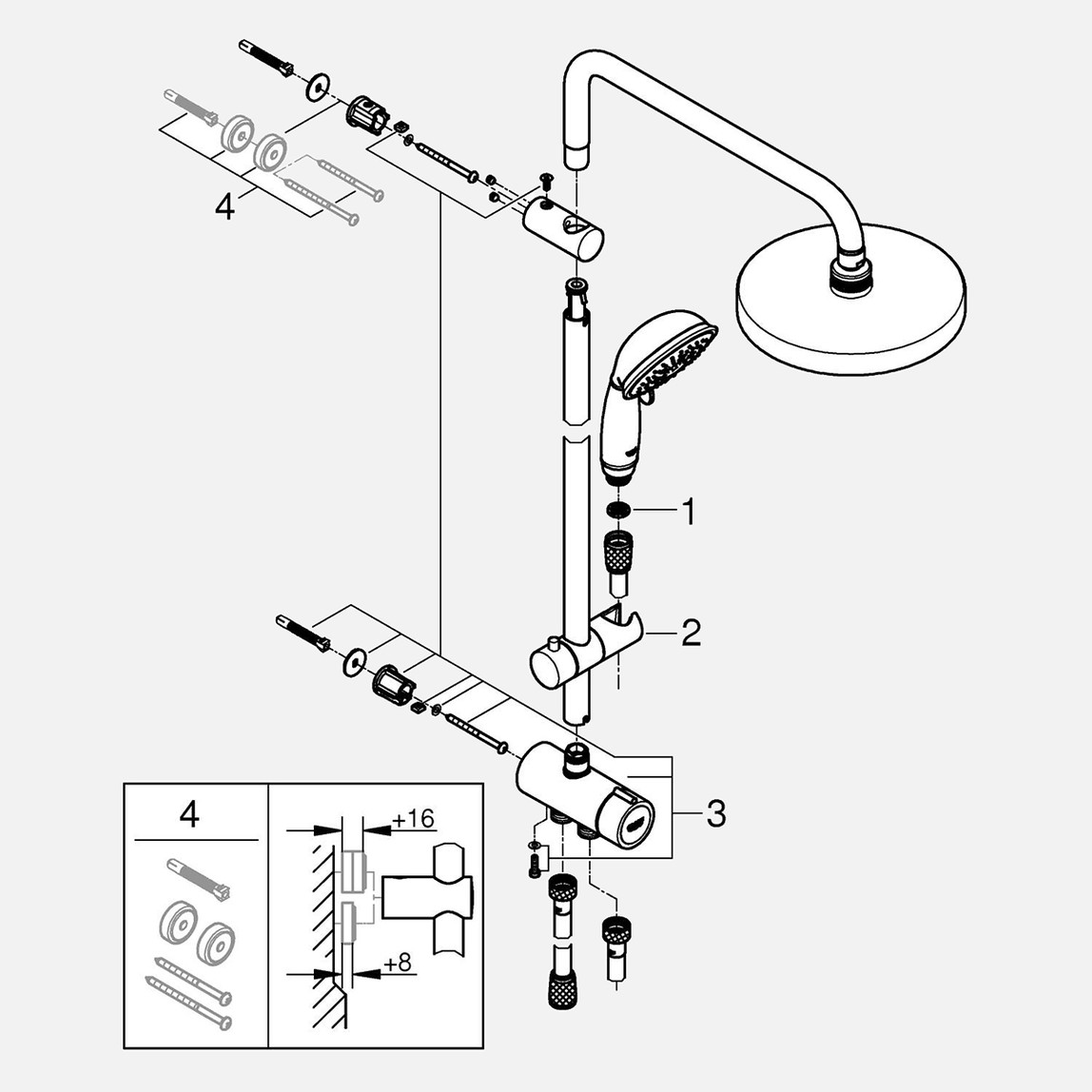    Grohe New Tempesta Kolonlu Duş Sistemi 