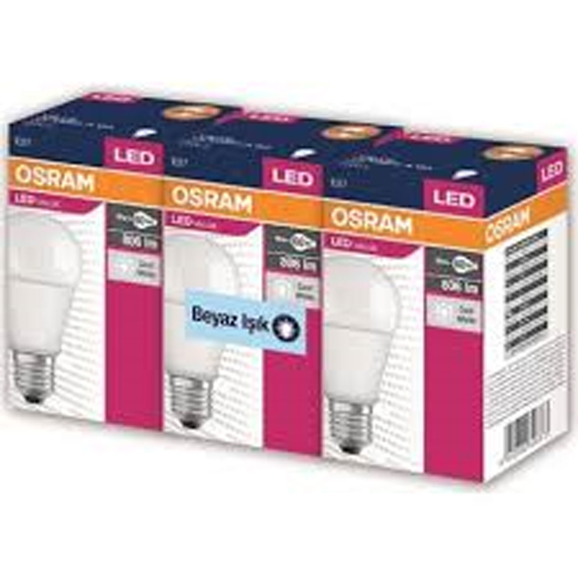    Osram CLA75 11.5 W Beyaz Klasik E27 Duy 3’lü Led Ampul   