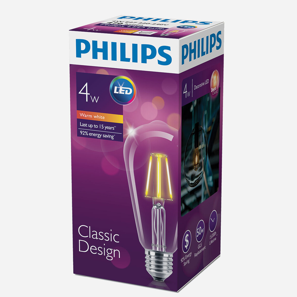    Philips Classic ST64 48 W Beyaz Klasik E27 Duy Led Ampul   