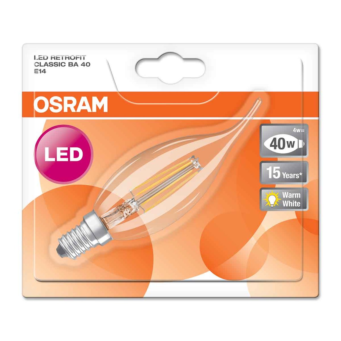    Osram Retrofit CLBA40 4 W Sarı Mum E14 Duy Led Ampul   