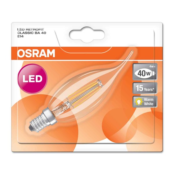 Osram Retrofit CLBA40 4 W Sarı Mum E14 Duy Led Ampul  