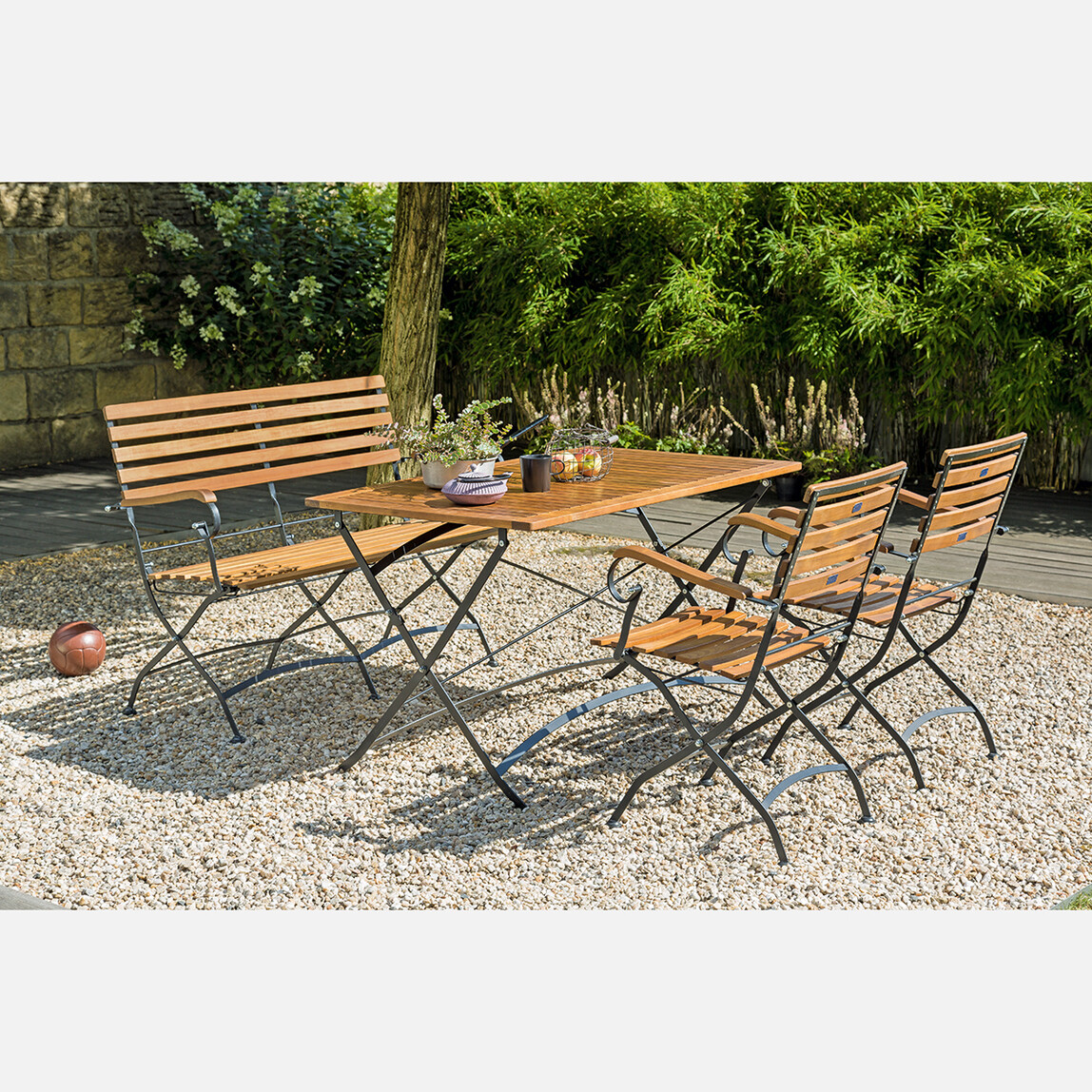    Sunfun Moni Ferforje Ahşap Bahçe Bankı  