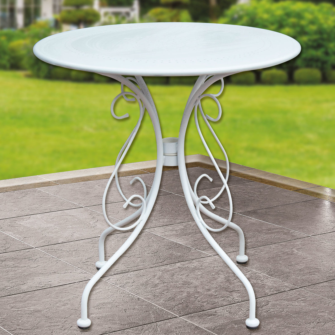    Sunfun Steel Metal Bahçe Masası Beyaz  