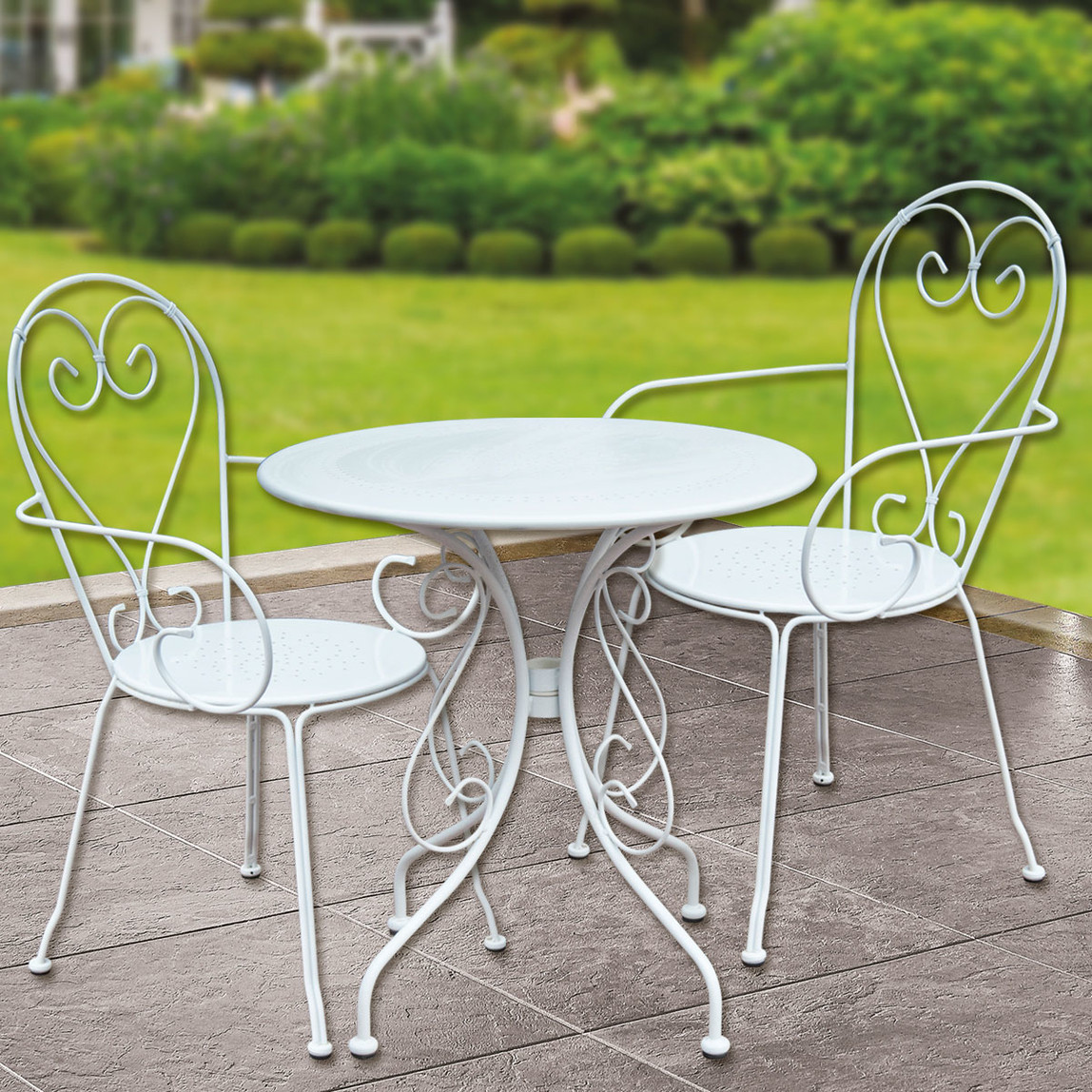    Sunfun Steel Metal Bahçe Sandalyesi Beyaz   