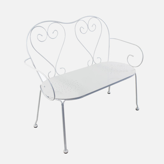 Sunfun Steel Metal Bahçe Bankı Beyaz 