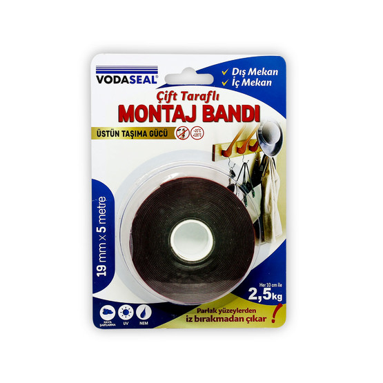 Vodaseal Akrilik Montaj Bandı Şeffaf 19MMX5M  
