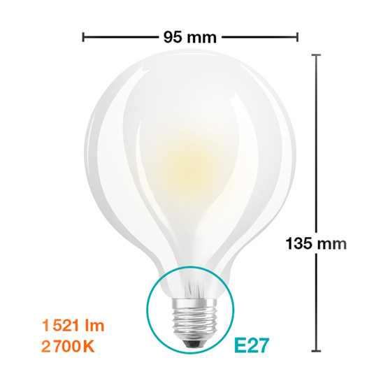 Osram Globe 95 11 W Sarı Klasik E27 Duy Led Ampul  