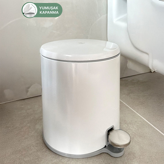Primanova Cigo Pedallı Çöp Kovası 6L Beyaz