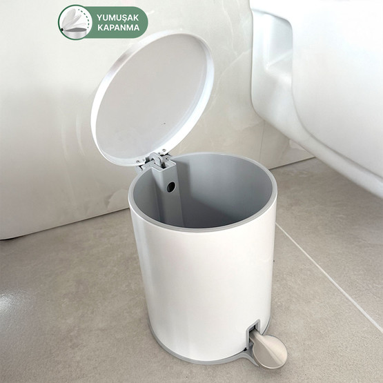 Primanova Cigo Pedallı Çöp Kovası 6L Beyaz