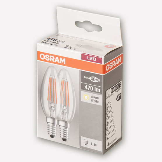 Osram 40 W Sıcak Beyaz Mum E14 Duy 2'li Led Ampul  