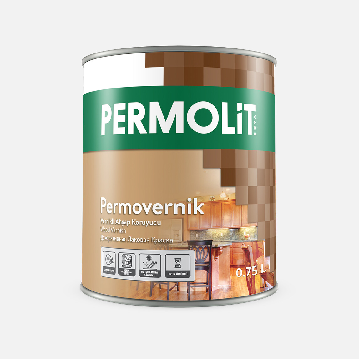    Permolit 0,75 lt Vernikli Ahşap Koruyucu Koyu Meşe Permolit 