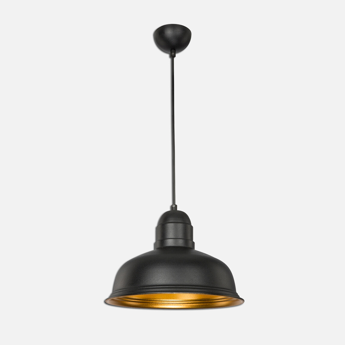    Modelight Kümbet Metal Yuvarlak Tekli Modern Sarkıt Siyah   