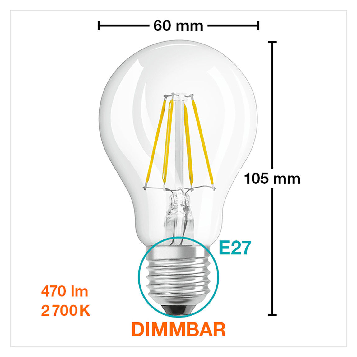    Osram Fil40 4 W Sarı Led E27 Duy Led Ampul   
