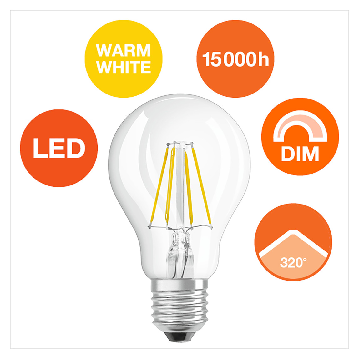    Osram Fil40 4 W Sarı Led E27 Duy Led Ampul   